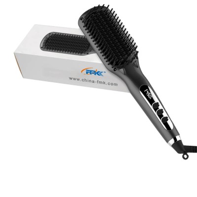 Wholesale private label one step super ions digital hair styler electric ceramic tourmaline hot brush for salon beauty