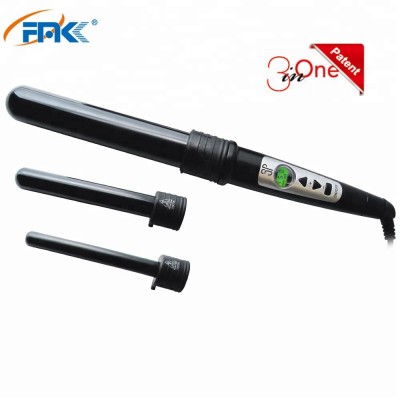 2019 Best Hair curler 3 in one Professional Interchangeable Ceramic Curling Iron