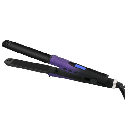 Professional LCD digital fast PTC heater hair beauty wands 2 in 1 straightener and curler with lock for salon beauty bar